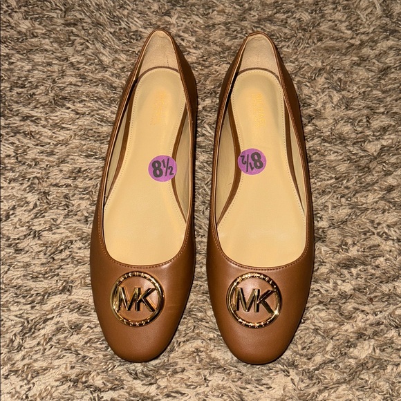 Michael Kors Tan Leather Ballet Flats - Picture 1 of 6